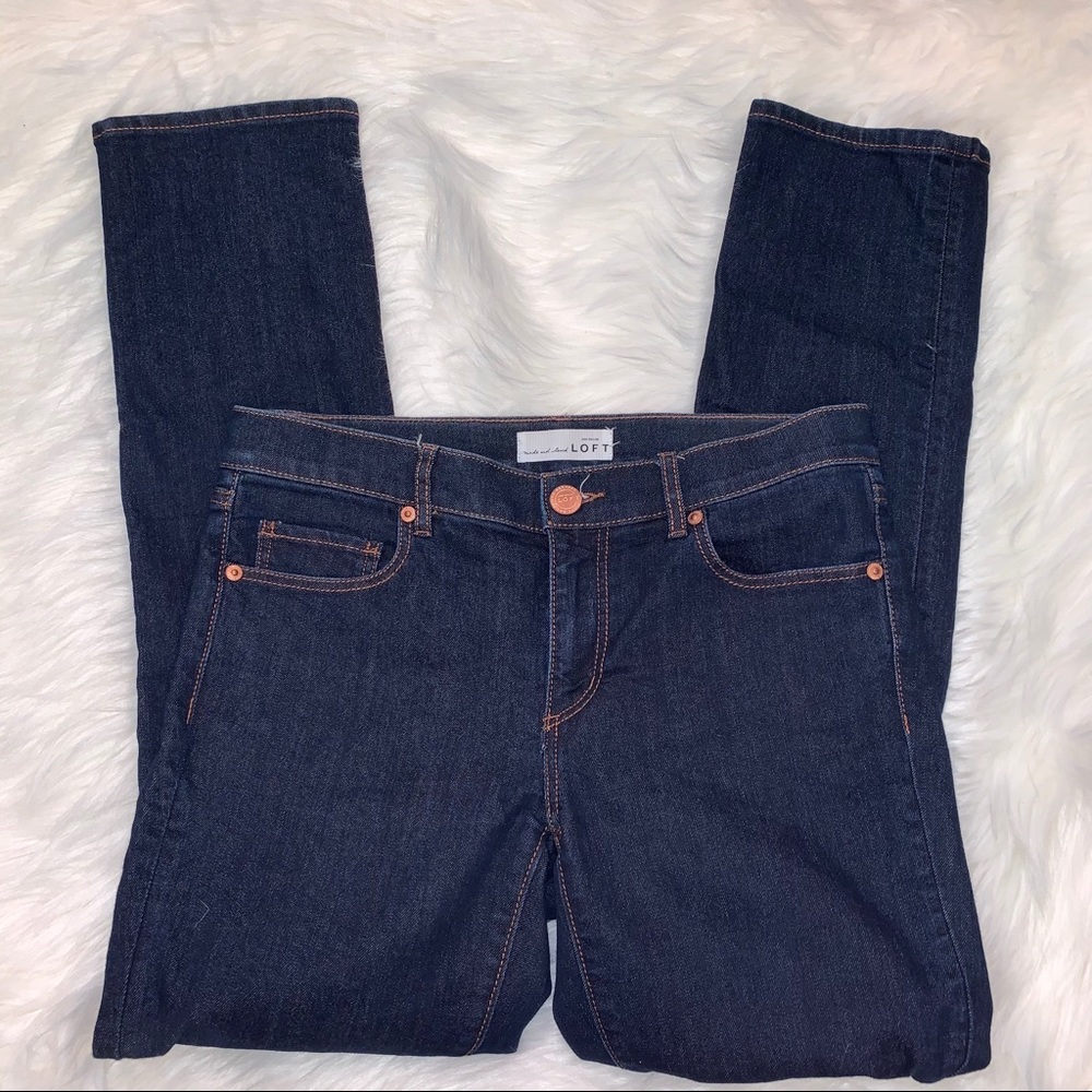 Loft Dark Wash Slim Straight Jeans Size 26